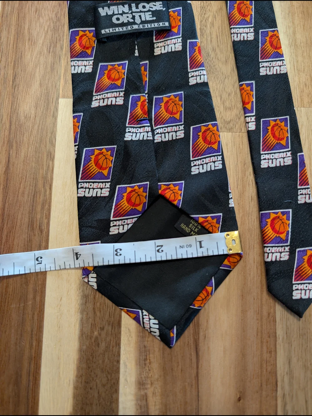 Phoenix Suns Logo Silk Tie - Black with Orange & Purple